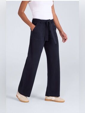 Banana Republic navy blue Drawstring linen pants